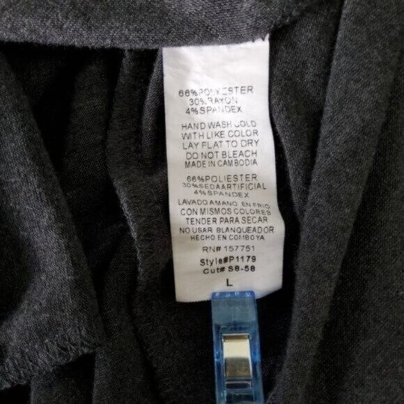 Shop Basic Bell Sleeve Shift Dress Charcoal Gray Size Large - Picture 5 of 6